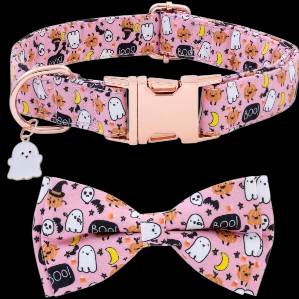 Halloween Dog Collar and Bow Tie Set - Picture 1 of 3